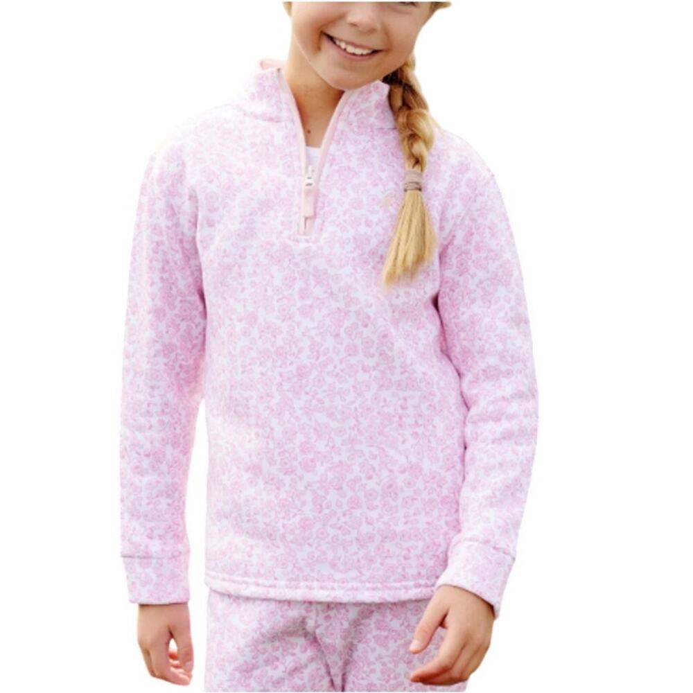 The Beaufort Bonnet Company Girls Pink Canter Collar Half Zip Sweatshirt Size 4T
